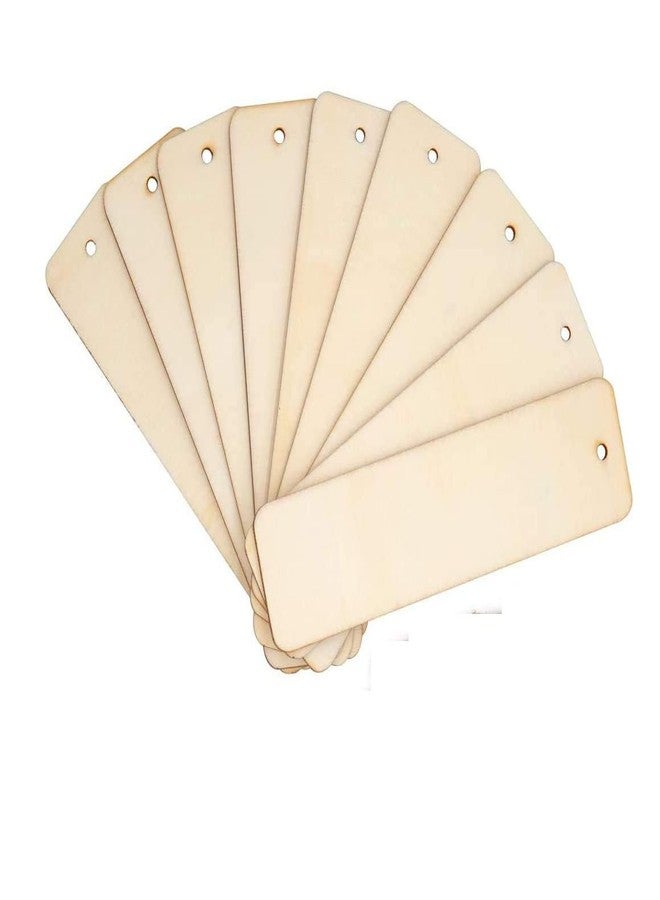 ROOT KRAFT [50pcs]-[ 8cmx2.cm]-Rectangle Wooden Pine MDF Cutouts Unfinished Tags for Key Chain,Slices Crafts,Christmas Holiday Hanging Decorations,Painting Wood Craft,MDF Plains,Resin Art Work - Image 1